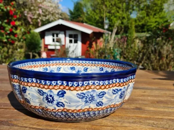 Unikat, Schale groß Luxus, 27 x 10 cm Ausstellungsstück eventuell mit Glasurrissen^Bunzlauer Keramik New