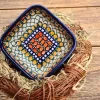 Viereckschale, 9,5 x 9,5 cm, Höhe 4,5 cm, Unikat 1 - BSN 10428^Bunzlauer Keramik New