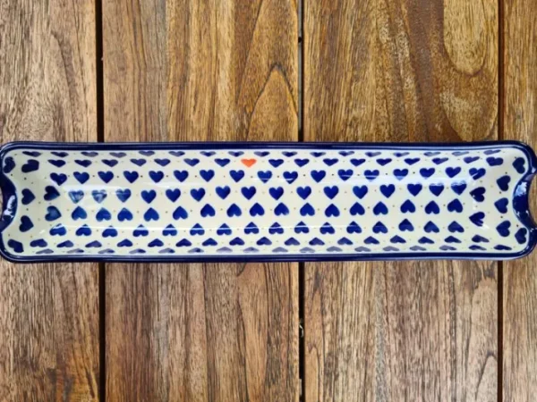 Vorspeisenschale, 34 cm lang, polish pottery - Schatzsuche^Bunzlauer Keramik New