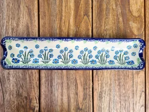 Vorspeisenschale, 34 cm lang, Forget me not, BSN A-1436^Bunzlauer Keramik New