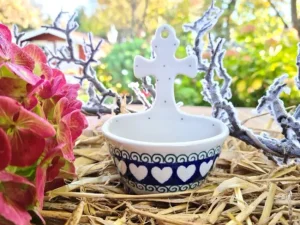Weihwasserbecken, Höhe 14 cm, White Valentine, Bunzlauer Geschirr^Bunzlauer Keramik Fashion