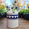 Zahnputzbecher, 10 cm hoch, White Valentine, BSN R-141^Bunzlauer Keramik Sale